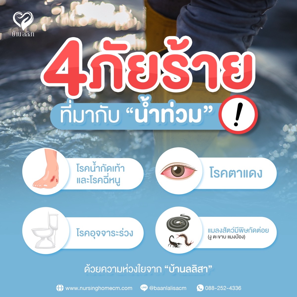 4 ภัยร้ายที่มากับน้ำท่วม